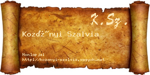 Kozányi Szalvia névjegykártya