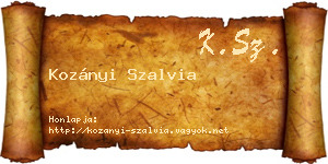 Kozányi Szalvia névjegykártya